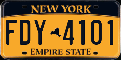 NY license plate FDY4101