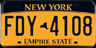 NY license plate FDY4108