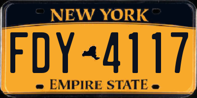 NY license plate FDY4117