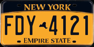 NY license plate FDY4121