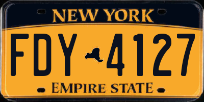 NY license plate FDY4127