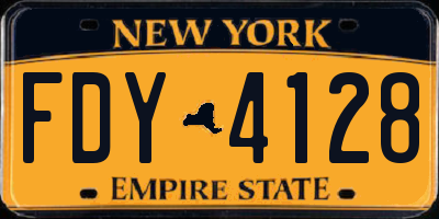 NY license plate FDY4128