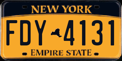 NY license plate FDY4131