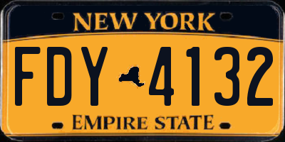 NY license plate FDY4132