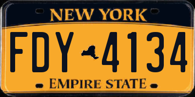 NY license plate FDY4134
