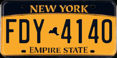 NY license plate FDY4140