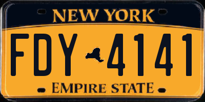 NY license plate FDY4141
