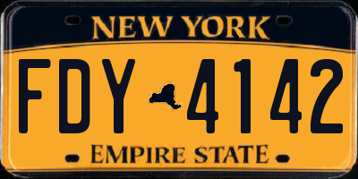 NY license plate FDY4142