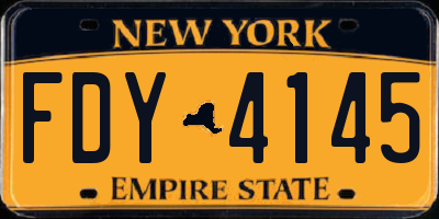 NY license plate FDY4145