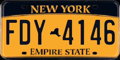 NY license plate FDY4146