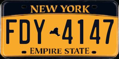 NY license plate FDY4147