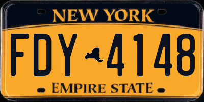 NY license plate FDY4148