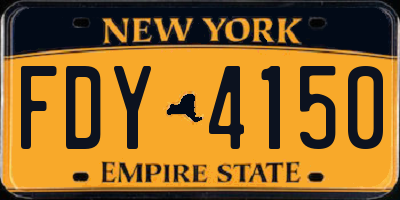 NY license plate FDY4150