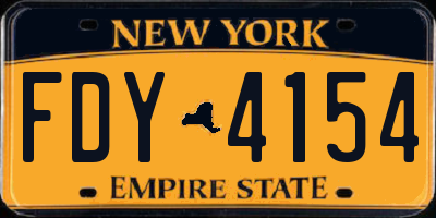 NY license plate FDY4154