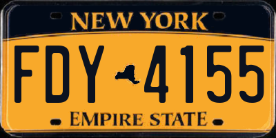 NY license plate FDY4155