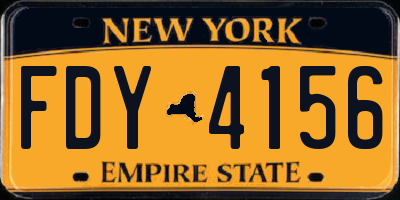 NY license plate FDY4156