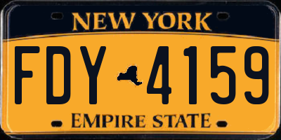 NY license plate FDY4159