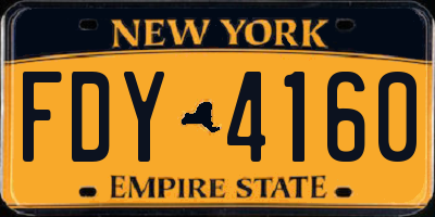 NY license plate FDY4160