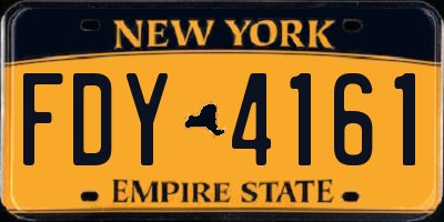 NY license plate FDY4161