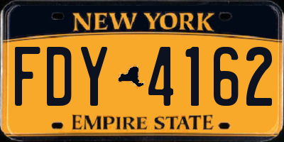 NY license plate FDY4162