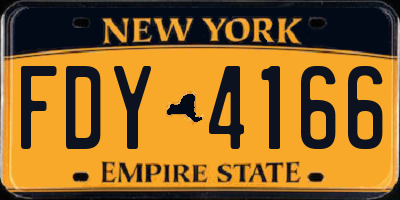 NY license plate FDY4166