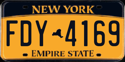 NY license plate FDY4169