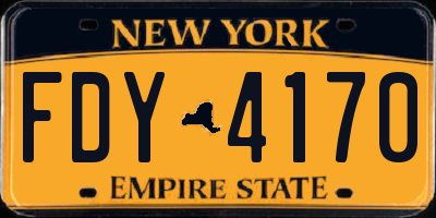 NY license plate FDY4170