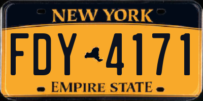 NY license plate FDY4171