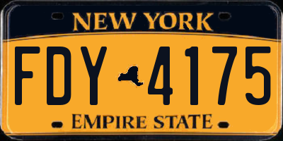 NY license plate FDY4175