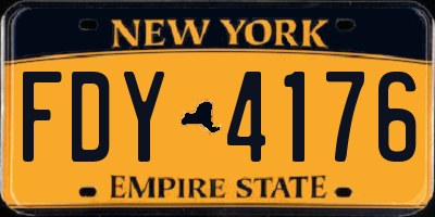 NY license plate FDY4176