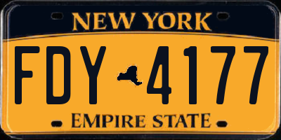 NY license plate FDY4177
