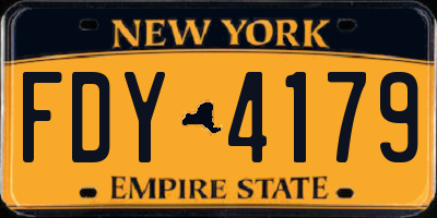 NY license plate FDY4179