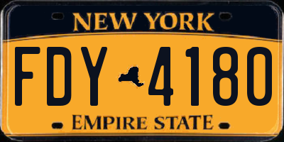 NY license plate FDY4180