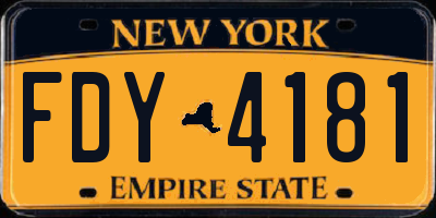 NY license plate FDY4181