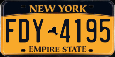 NY license plate FDY4195