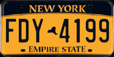NY license plate FDY4199