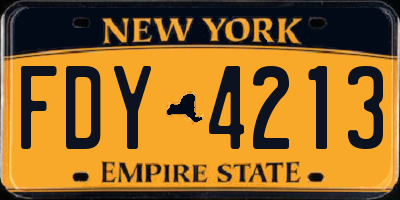 NY license plate FDY4213