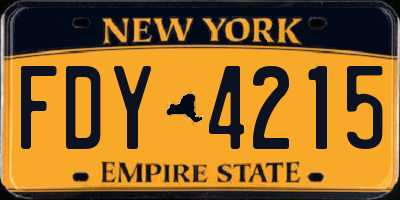 NY license plate FDY4215