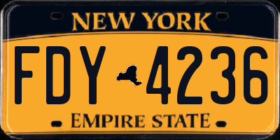 NY license plate FDY4236