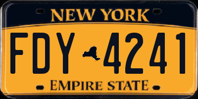 NY license plate FDY4241