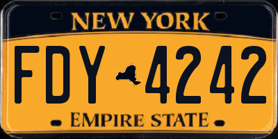 NY license plate FDY4242