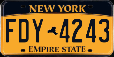 NY license plate FDY4243