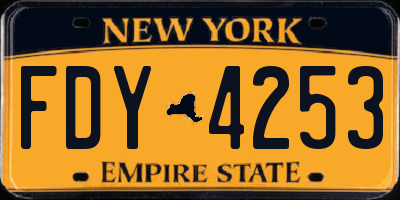 NY license plate FDY4253