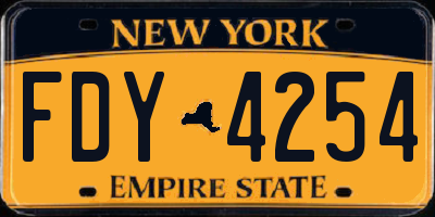 NY license plate FDY4254