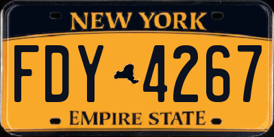 NY license plate FDY4267
