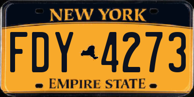 NY license plate FDY4273