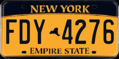 NY license plate FDY4276