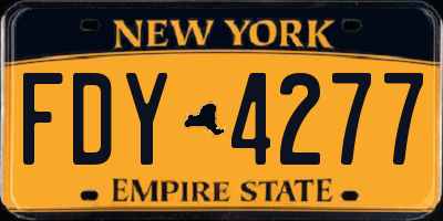 NY license plate FDY4277
