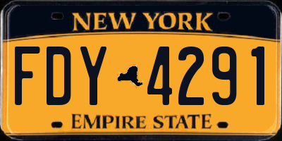 NY license plate FDY4291