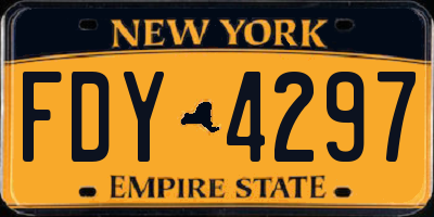 NY license plate FDY4297